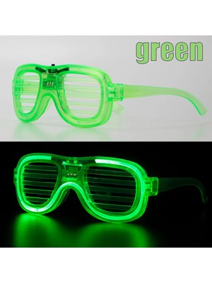Renklime Yeşil LED Işıklı Parti Gözlüğü – Neon Glow Şerit Gözlük 3 Modlu