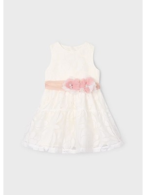 Kids House Mayoral Çocuk Çiçekli Kuşaklı Elbise 3918