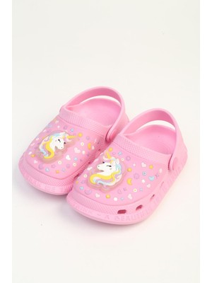 Pierre Cardin Kız Çocuk Pembe Işıklı Unicorn Sabo Terlik Sandalet