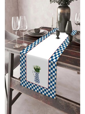 Aymira Home 40X140CM Dokuma Leke Tutmaz Baskılı Premium Tay Tüyü Kumaş Masa Örtüsü Runner Yıkanabilir
