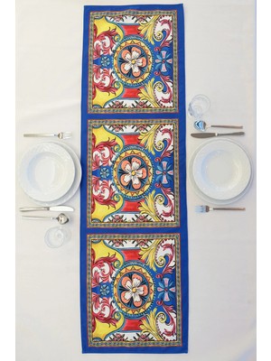 Aymira Home 40X140CM Dokuma Leke Tutmaz Baskılı Tay Tüyü Kumaş Masa Örtüsü Dekoratif Runner Yıkanabilir