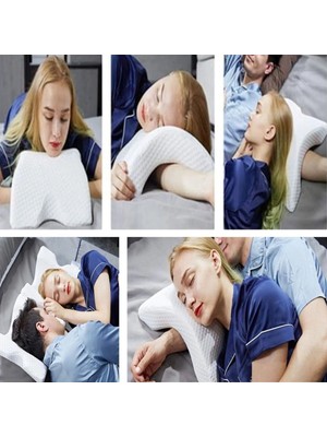 % 100 Visco Kavisli Ortopedik Yıkanabilir Kumaş Kılıflı Bel Boyun Bacak Ağrıları Için Yastık