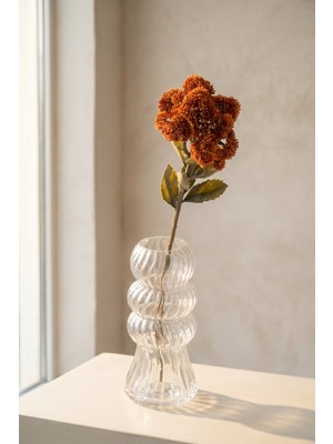 Acar Eterna Bloom Yapay Tek Dal Sedum Çiçeği Turuncu - 57 cm