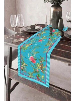 Aymira Home 40X140CM Dokuma Leke Tutmaz Baskılı Tay Tüyü Kumaş Masa Örtüsü Dekoratif Runner Yıkanabilir