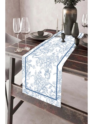 Aymira Home 40X140CM Dokuma Leke Tutmaz Baskılı Tay Tüyü Kumaş Masa Örtüsü Dekoratif Runner Yıkanabilir