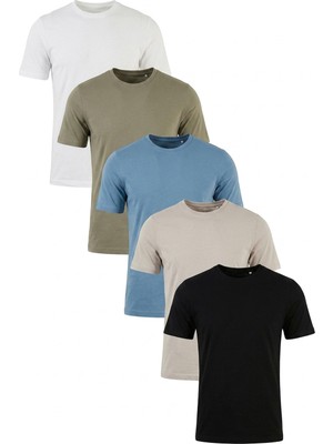 Buratti Pamuklu Regular Fit Bisiklet Yaka 5'li Paket T Shirt Erkek T Shirt 59020204S5