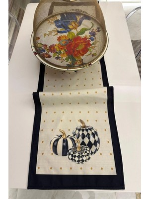 Aymira Home 40X140CM Dokuma Leke Tutmaz Baskılı Premium Tay Tüyü Kumaş Masa Örtüsü Dekoratif Runner Yıkanabilir