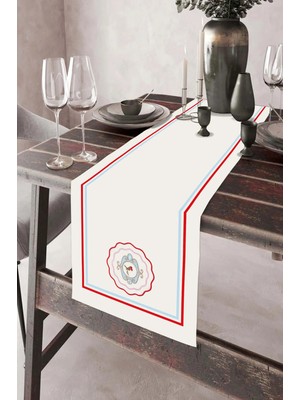 Aymira Home 40X140CM Dokuma Leke Tutmaz Baskılı Tay Tüyü Kumaş Masa Örtüsü Dekoratif Runner Yıkanabilir