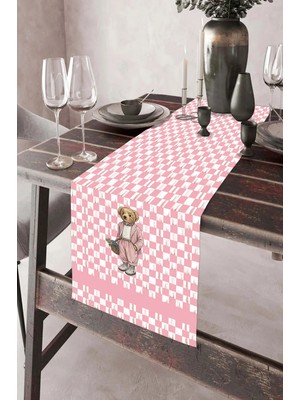 Aymira Home 40X140CM Dokuma Leke Tutmaz Baskılı Tay Tüyü Kumaş Masa Örtüsü Dekoratif Runner Yıkanabilir