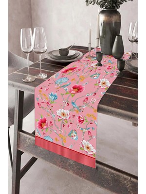 Aymira Home 40X140CM Dokuma Leke Tutmaz Baskılı Tay Tüyü Kumaş Masa Örtüsü Dekoratif Runner Yıkanabilir