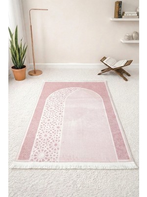 Aymira Home Premium Soft Ekstra Yumuşak Dokulu Tüylü Dijital Baskı Kaymaz Taban Seccade Kılıf Hediye 75X120