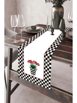 Aymira Home 40X140CM Dokuma Leke Tutmaz Baskılı Tay Tüyü Kumaş Masa Örtüsü Dekoratif Runner Yıkanabilir