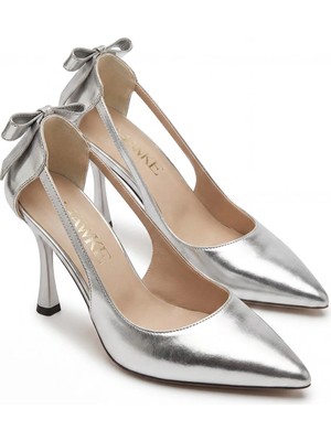 Hakke Fiyonklu Topuklu Stiletto Ayakkabı