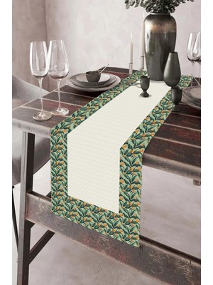 Aymira Home 40X140CM Dokuma Leke Tutmaz Baskılı Tay Tüyü Kumaş Masa Örtüsü Dekoratif Runner Yıkanabilir