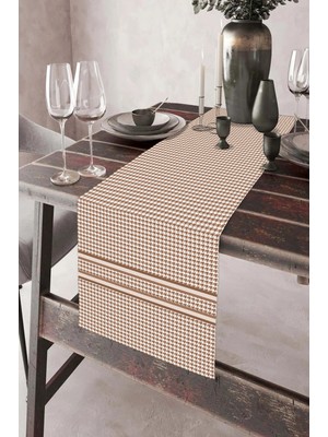 Aymira Home 40X140CM Dokuma Leke Tutmaz Baskılı Kazayağı Tay Tüyü Kumaş Masa Örtüsü Dekoratif Runner Yıkanabilir