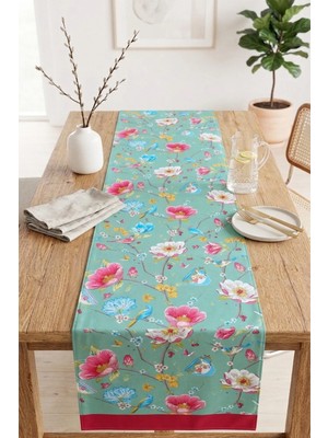 Aymira Home 40X140CM Dokuma Leke Tutmaz Baskılı Tay Tüyü Kumaş Masa Örtüsü Dekoratif Runner Yıkanabilir