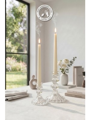 Glamis Selen Concept Linea Model Cam Şamdan & Mumluk Küçük Boy ve Orta Boy Set