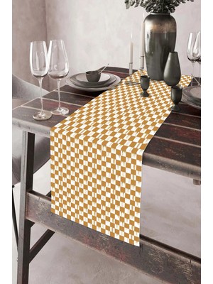 Aymira Home 40X140CM Dokuma Leke Tutmaz Baskılı Tay Tüyü Kumaş Masa Örtüsü Dekoratif Runner Yıkanabilir
