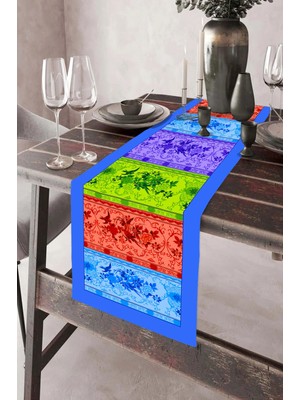 Aymira Home 40X140CM Dokuma Leke Tutmaz Baskılı Tay Tüyü Kumaş Masa Örtüsü Dekoratif Runner Yıkanabilir