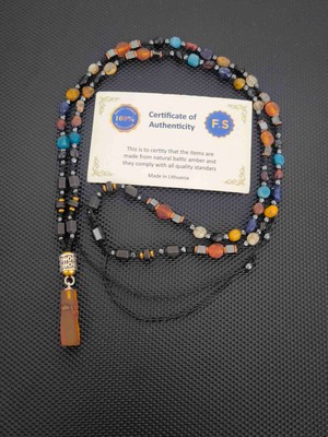 Tahrastone Damla Kehribar-Zamak-Lal Garnet,apatit,kızıl Kaplangözü,sarı Kaplangözü, Obsidyen,sitrin, Sodalit, Hematit Doğaltaş Kolye Takı Aksesuar Erkek Kolye