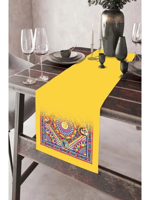 Aymira Home 40X140CM Dokuma Leke Tutmaz Baskılı Tay Tüyü Kumaş Masa Örtüsü Dekoratif Runner Yıkanabilir