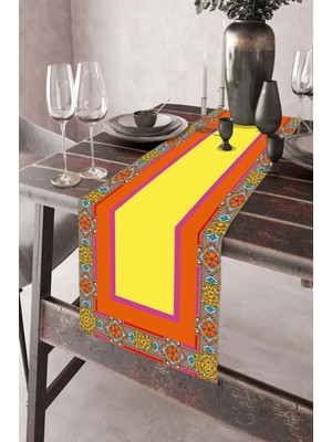 Aymira Home 40X140CM Dokuma Leke Tutmaz Baskılı Tay Tüyü Kumaş Masa Örtüsü Dekoratif Runner Yıkanabilir