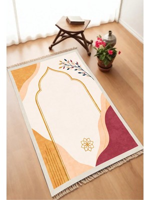 Aymira Home Dekoratif Dijital Baskılı Kaymaz Taban Seccade Namazlık 75X120