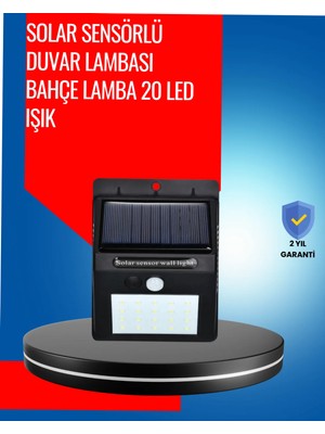 Brf Store Sepetium Solar Enerjiyle Çalışan IP65 Su Geçirmez 20 LED Duvar Lambası