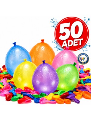 Nistabolje 50 Adet Su Balonu Eğlenceli Su Savaşları Karışık Renkli Balon