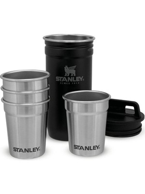 Brf Store Sepetium Stanley Adventure Çelik Shot Bardak Seti, Siyah, 4 x 59 ml