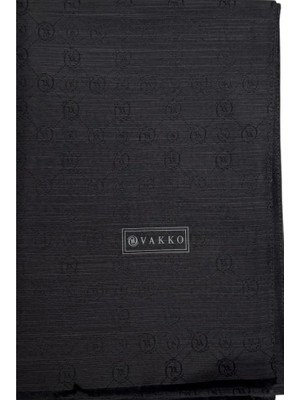 Vakko Pamuk İpek Monogram Şal 40753-Antrasit