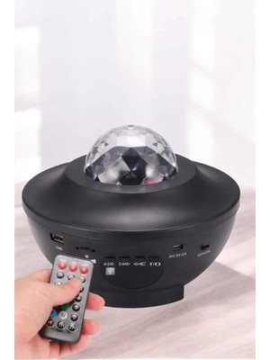 Brf Store Sepetium Projektör Yıldız Gece Lambası Disko Topu Bluetooth Bağlantılı Taşınabilir Şarjlı
