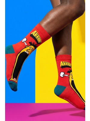 Unisex Pop Art Angry Soket Çorap