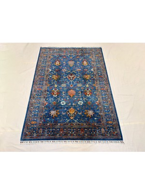 El Dokuma Afgan Halı Sultani Desenli Kök Boya 173 x 240 cm