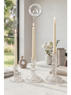 Glamis Selen Concept Linea Model Cam Şamdan & Mumluk 3'lü Set