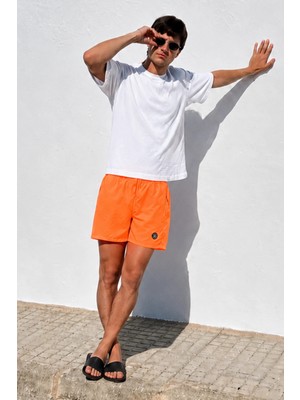 Madmext Neon Turuncu Basic Deniz Şortu 4262