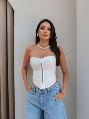 Esra Helvacı Nakış Işlemeli Korse Bluz