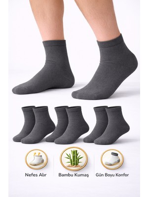 Ducks Socks Erkek Kısa Konç Bambu Çorap 3’lü Dikişsiz Terletmeyen Ultra Yumuşak Nefes Alabilir Premium Çorap