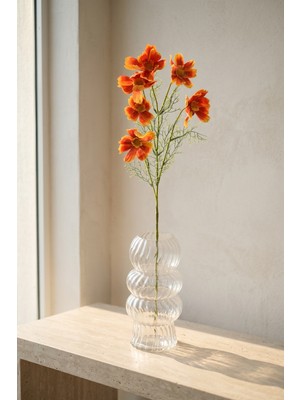 Acar Eterna Bloom Yapay Tek Dal Kozmos Çiçeği Turuncu - 78 cm