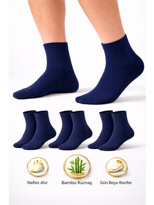 Ducks Socks Erkek Kısa Konç Bambu Çorap 3’lü Dikişsiz Terletmeyen Ultra Yumuşak Nefes Alabilir Premium Çorap