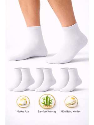 Ducks Socks Erkek Kısa Konç Bambu Çorap 3’lü Dikişsiz Terletmeyen Ultra Yumuşak Nefes Alabilir Premium Çorap
