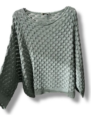 Kadın Merserize Triko Bluz Oversize Standart Beden 38-52 Uyumlu Salaş