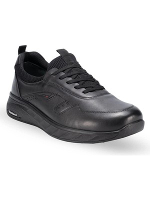 Forelli 46119-H Zagnos Siyah Erkek Hakiki Deri-Tekstil Ayakkabı