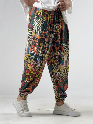 Cocopelli Etnik Desenli Bürümcük Erkek Jogger Pantolon COC3276