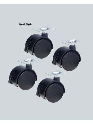 Renklime 4’lü Kilitli Tekerlek Ayak 4 cm Sessiz ve Dayanıklı