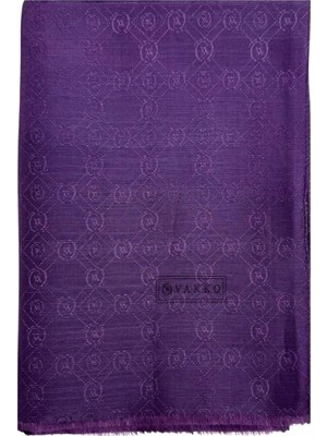 Vakko Pamuk Ipek Monogram Şal 40752-MOR