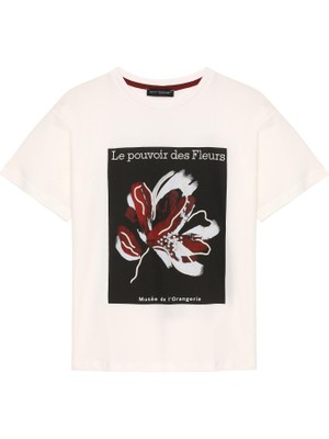 Quzu 24Y180223 Baskı Detaylı Kadın T-Shirt