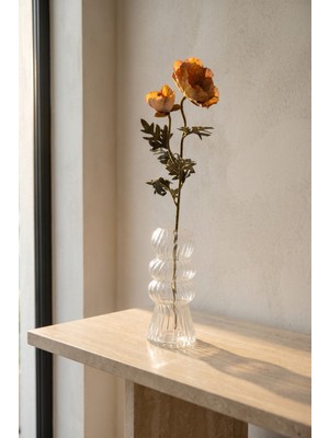 Acar Eterna Bloom Yapay Tek Dal Gelincik Turuncu - 75 cm