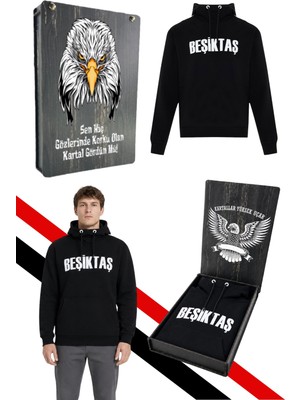Beşiktaş Erkek Kapüşonlu Sweatshırt Uv Kutu Hediyeli