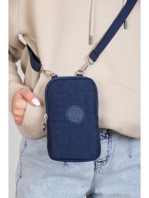 Nemo Bags Lacivert Cüzdan, Telefonluk, Crinkle Su Geçirmez Kumaş, Çapraz Askılı Omuz Çantası, 18X11CM
